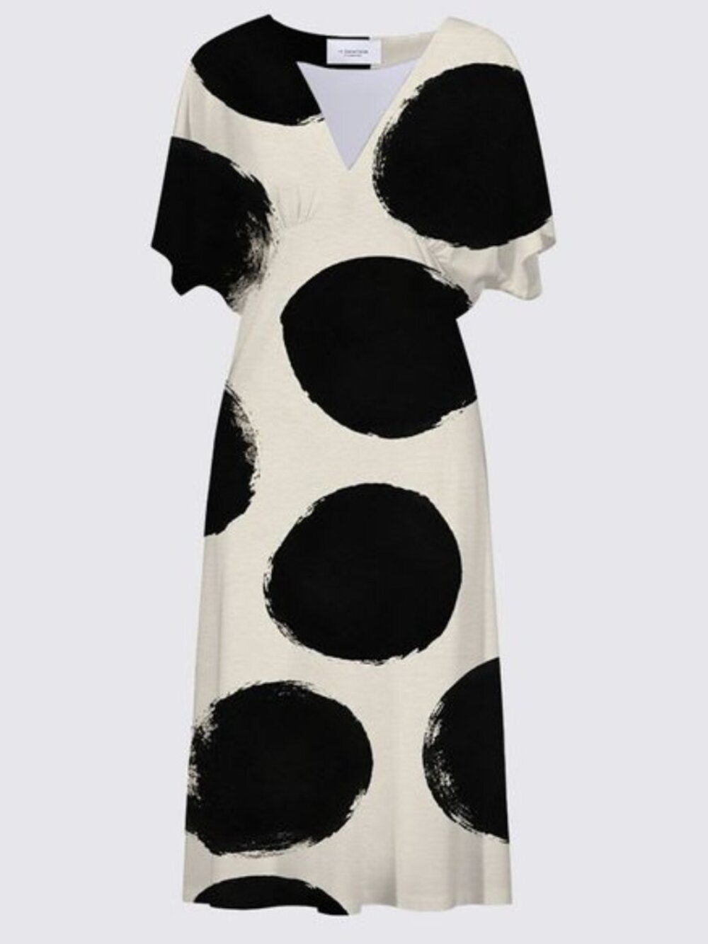 Polka Dot Pattern | Minimalist Botanical Ink Art |Monochrome Abstract Dress